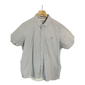 Ted Baker London Men's Size 5 Short Sleeve Geometric Print Button Down Shirt